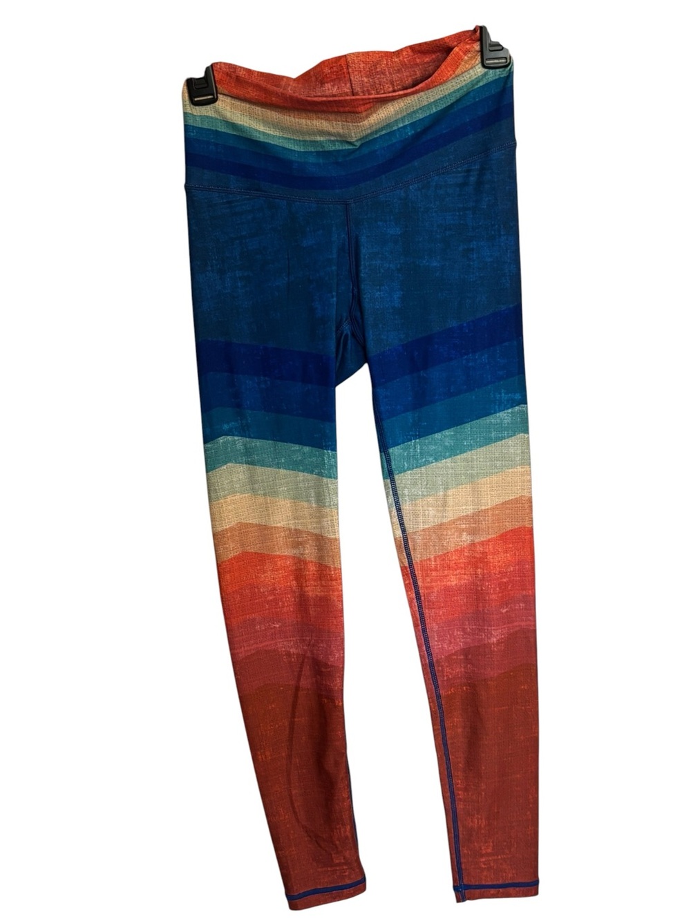 Niyama Sol  Rainbow Stripe Leggings - Blue, Teal, Cream & Orange